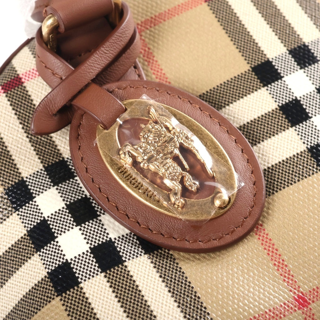 BURBERRY(バーバリー) MINI PRIMROSE BAG ミニ プリム ローズ 2WAY レザー チェック柄 ハンドバッグ ブラウン 81290771 レディース