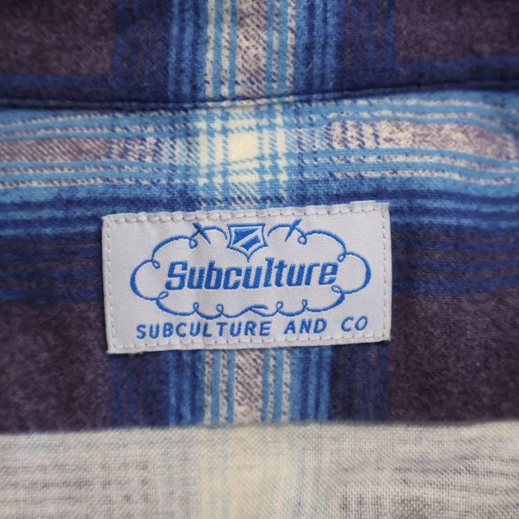 SUBCULTURE(サブカルチャー) 25AW COTTON CHECK SHIRT オンブレチェックプリント コットン 長袖シャツ ブルー SCTP-A2503