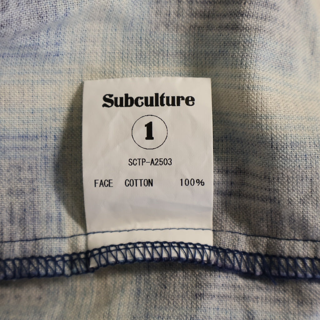 SUBCULTURE(サブカルチャー) 25AW COTTON CHECK SHIRT オンブレチェックプリント コットン 長袖シャツ ブルー SCTP-A2503