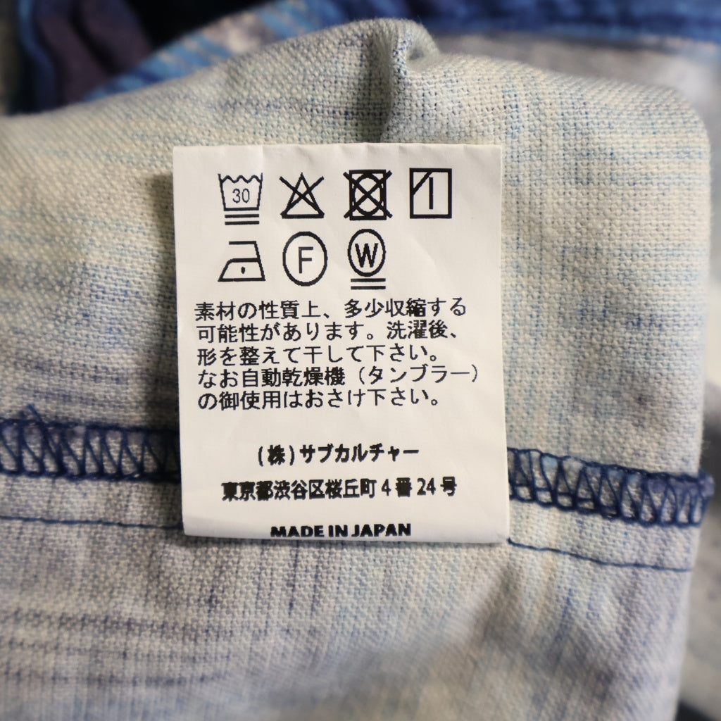 SUBCULTURE(サブカルチャー) 25AW COTTON CHECK SHIRT オンブレチェックプリント コットン 長袖シャツ ブルー SCTP-A2503