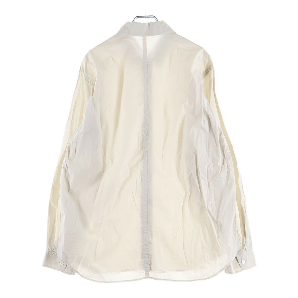 ATON(エイトン) SHRINK COTTON LAWN OVERSIZED SHIRT シュリンク コットン ローン オーバーサイズ 長袖シャツ ベージュ BL-AGLM0401