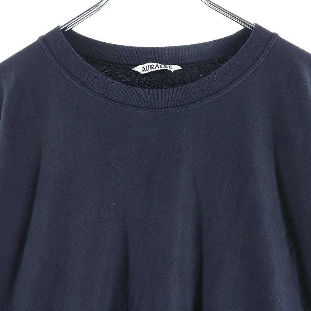 AURALEE(オーラリー) 25SS ELASTIC HIGH GAUGE SWEAT P/Oエラスティック ハイゲージ クルーネック プルオーバースウェットトレーナー ブラック A25SP02NU