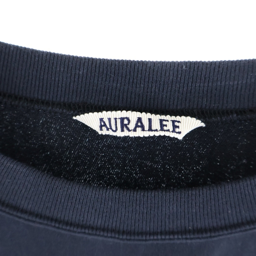 AURALEE(オーラリー) 25SS ELASTIC HIGH GAUGE SWEAT P/Oエラスティック ハイゲージ クルーネック プルオーバースウェットトレーナー ブラック A25SP02NU