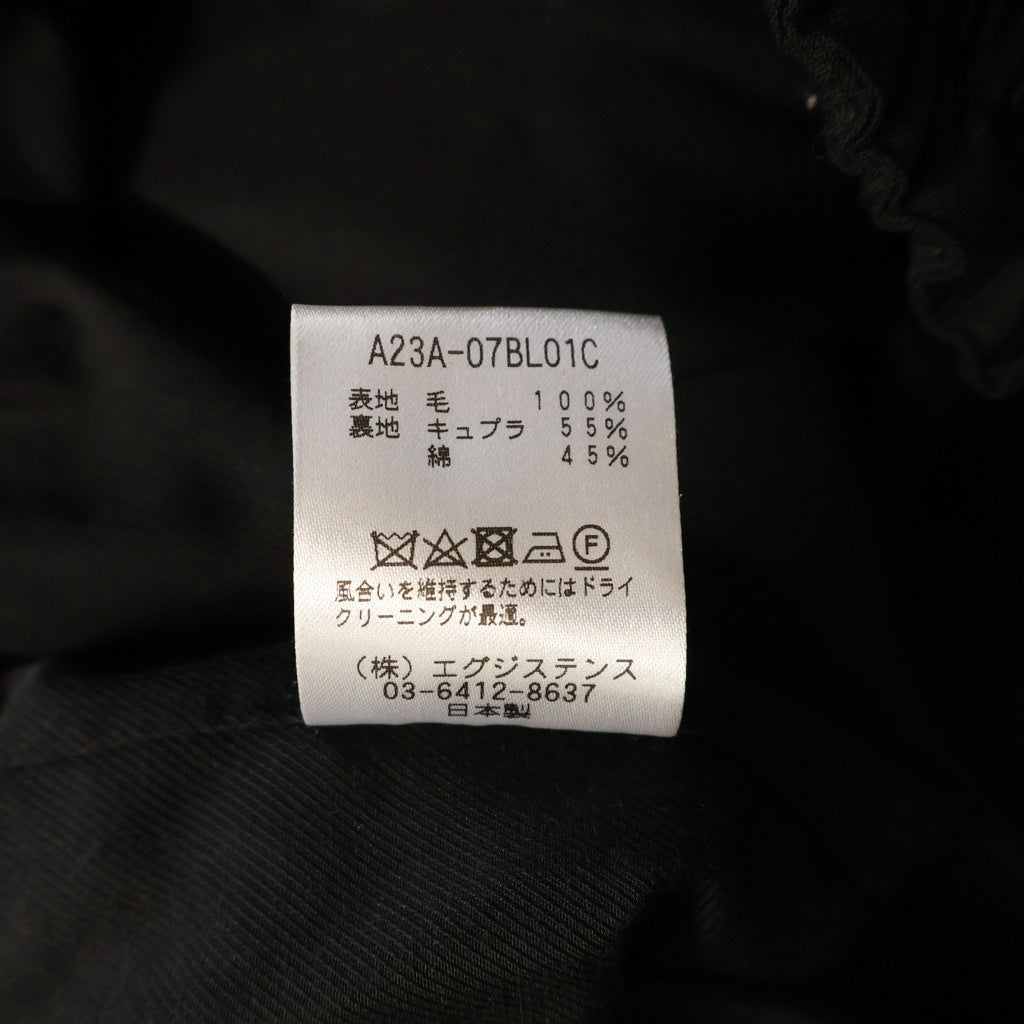 MARKAWARE(マーカウェア) 23SS WIDE SPORTS JACKET オーガニックトロピカルウール ワイドスポーツ ジップアップ ジャケット ブラック A23A-07BL01C