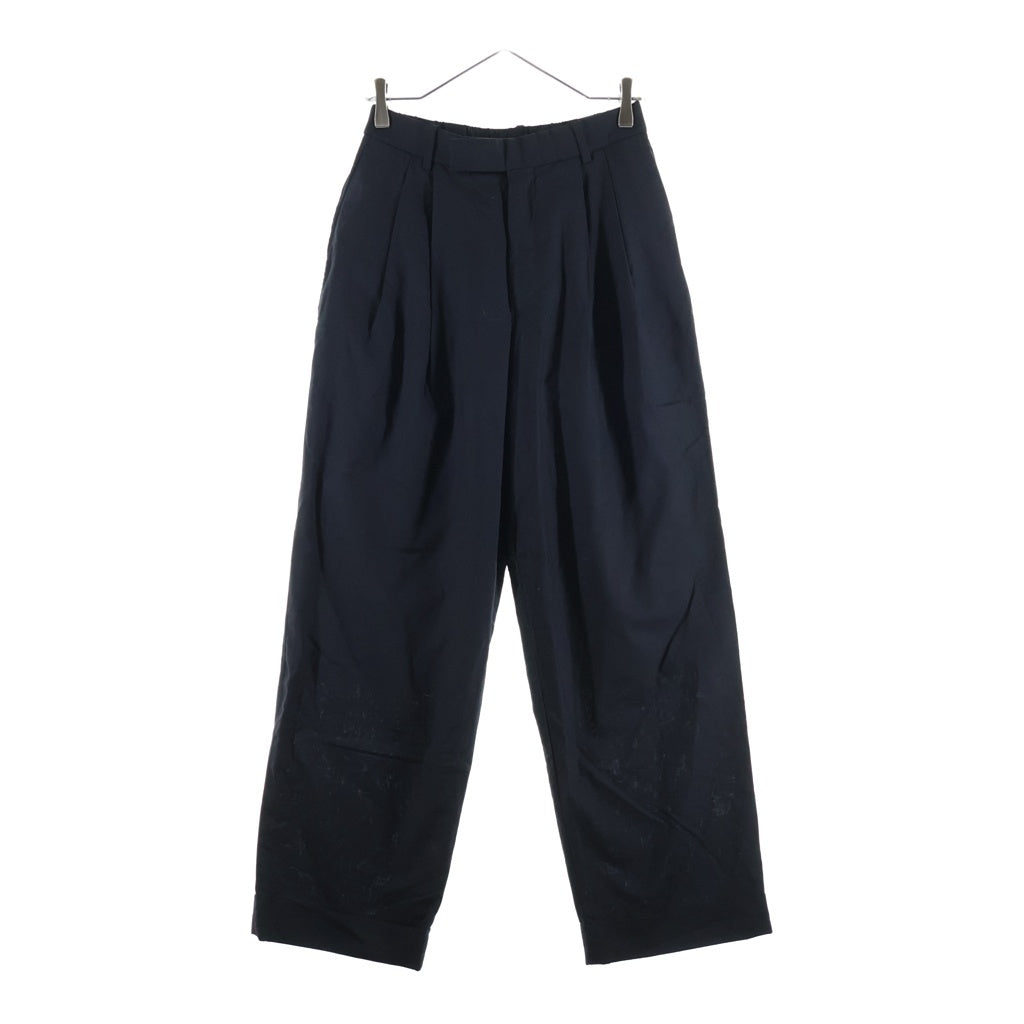 MARKAWARE(マーカウェア) 23SS DOUBLE PLEATED CLASSIC WIDE TROUSERS SUPER120s WOOL ダブルプリーツクラシックワイドトラウザーズ パンツ ブラック A23A-13PT01C
