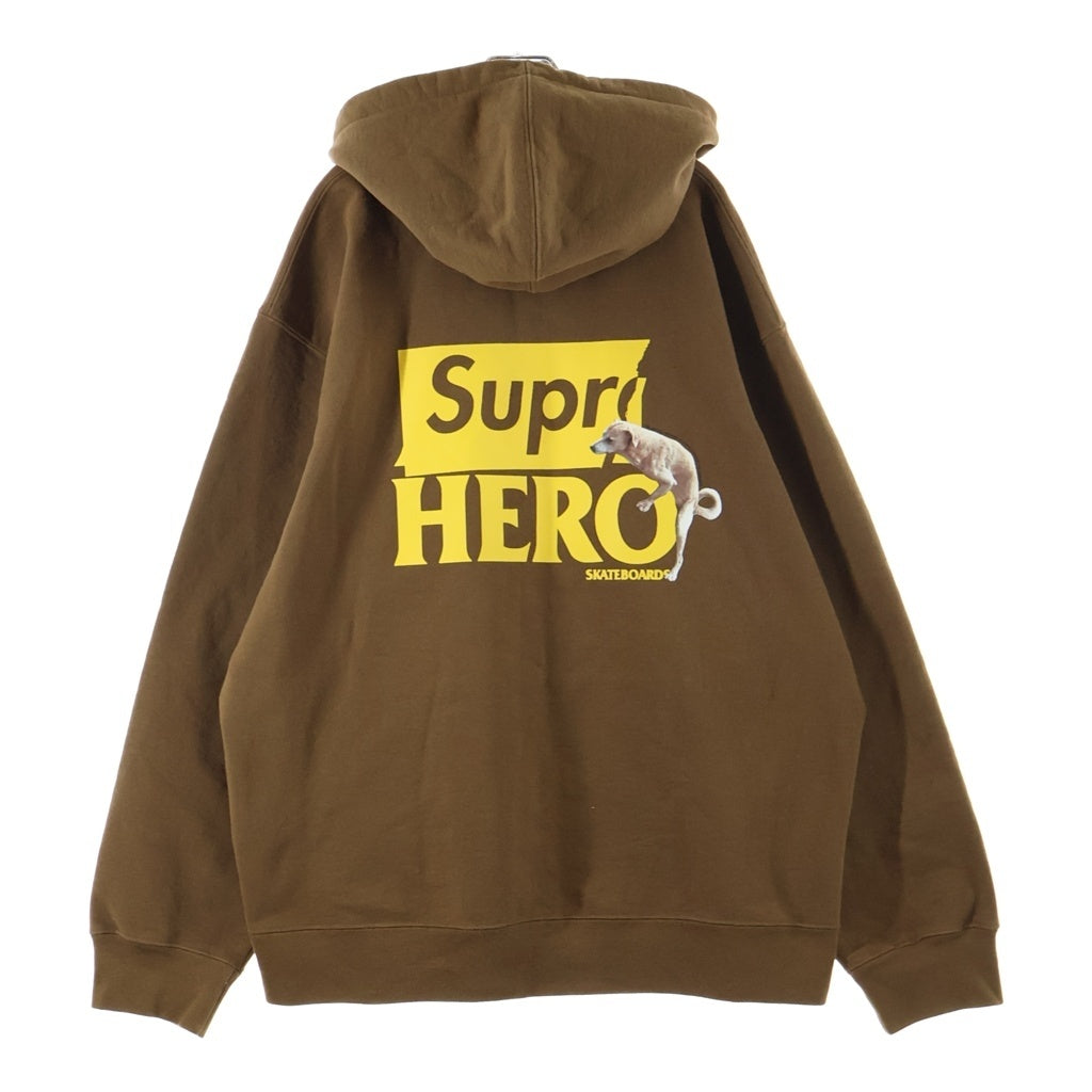 SUPREME(シュプリーム) 22SS ×ANTIHERO Hooded Sweatshirt アンチヒーロー スウェット プルオーバーパーカー フーディ ブラウン