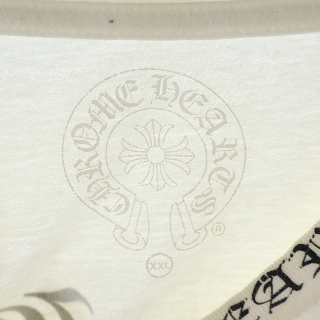 CHROME HEARTS(クロムハーツ) BACK CH CROSS NECK PRINT S/S TEE バックCHクロス ネックロゴプリント ポケット クルーネック 半袖Tシャツ カットソー ホワイト