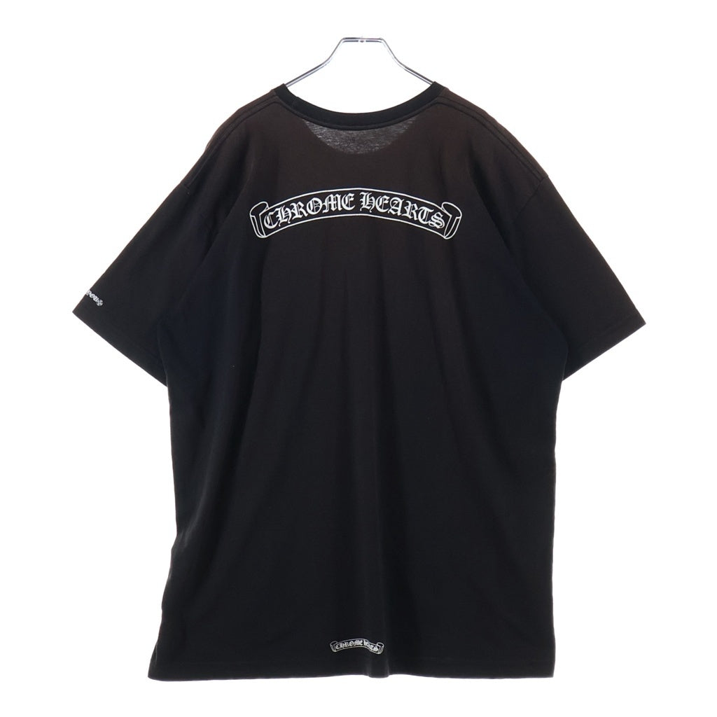 CHROME HEARTS(クロムハーツ) BACK SCROLL LABEL S/S TEE バックスクロールラベル ロゴプリント ポケット クルーネック 半袖Tシャツ カットソー ブラック
