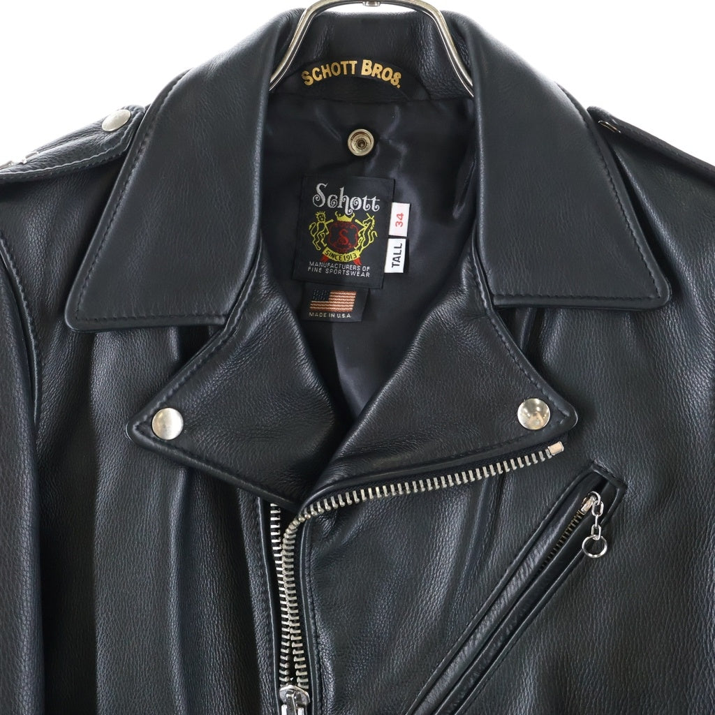 SCHOTT(ショット) 516US ONE STAR NEW NAKED JKT ワンスター ニューネイキッド ダブルライダースジャケット ブラック 7577