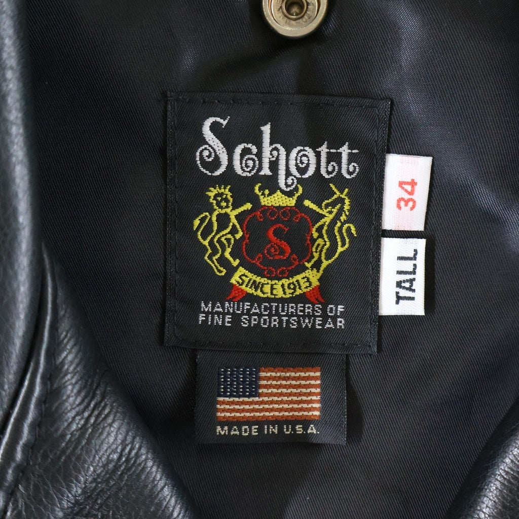 SCHOTT(ショット) 516US ONE STAR NEW NAKED JKT ワンスター ニューネイキッド ダブルライダースジャケット ブラック 7577