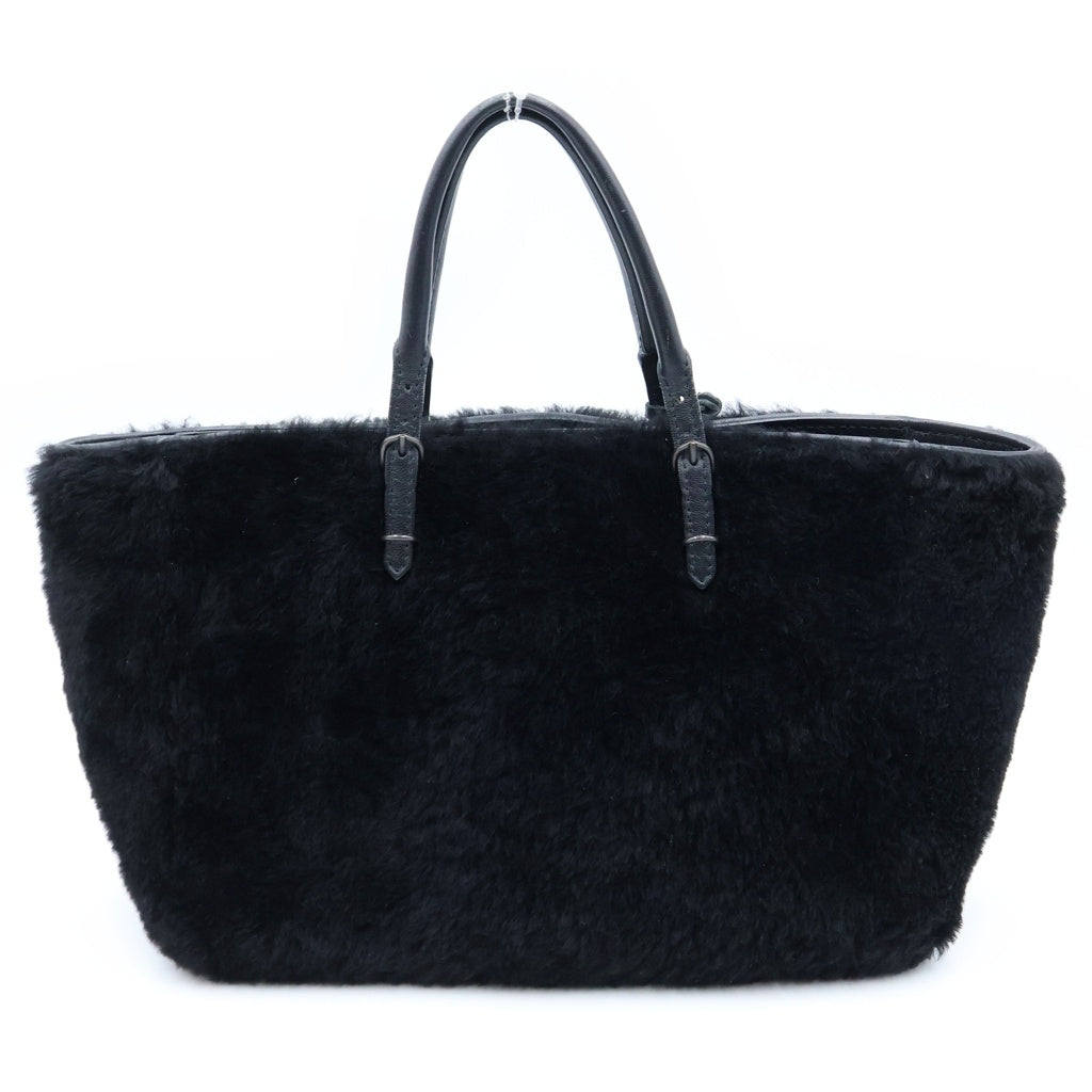 BALENCIAGA(バレンシアガ) ペーパー ミニ ファー 2WAYハンドバッグ ショルダーバッグ ブラック 410238 レディース