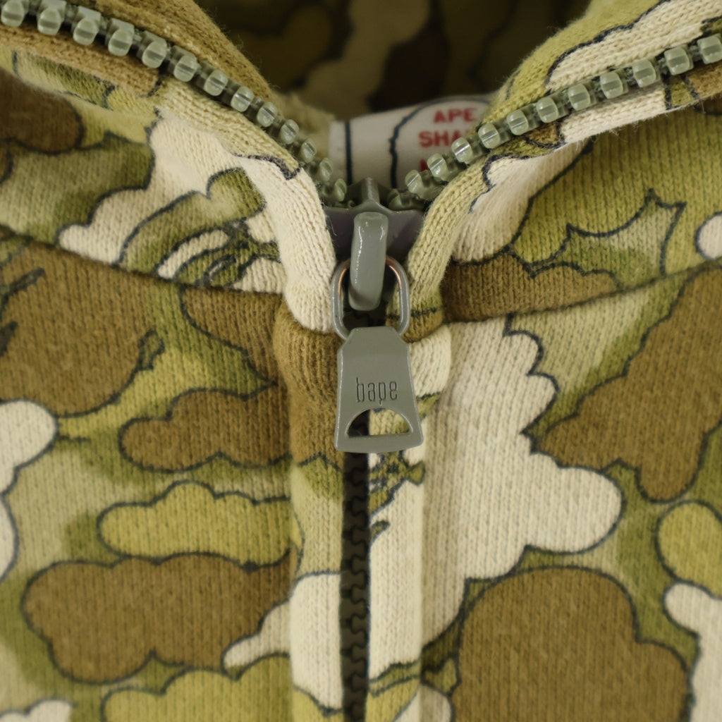 A BATHING APE(アベイシングエイプ) 90S 初期タグ カモ柄 フルジップアップパーカー フーディー イエロー