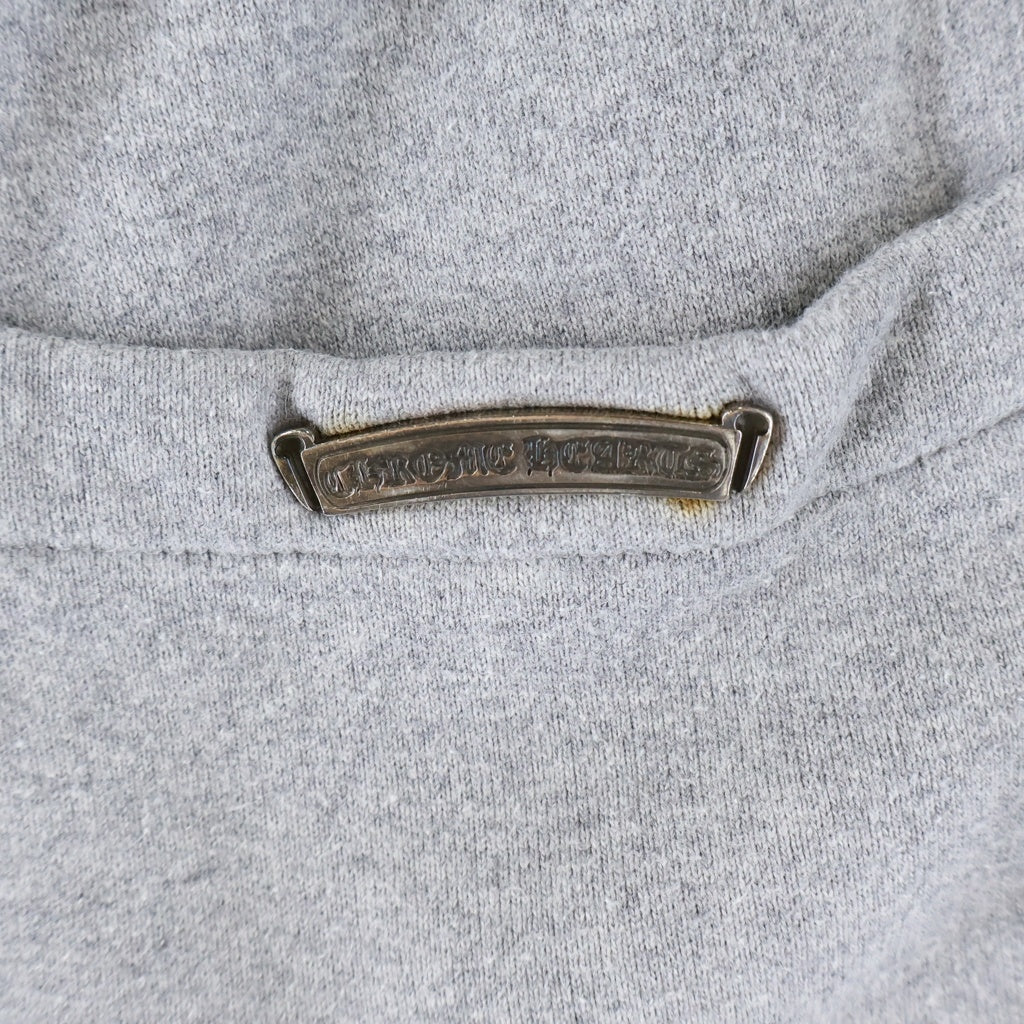 CHROME HEARTS(クロムハーツ) Y NOT 3 CEMETRY CROSS PATCH SWEAT SHORTS レザーセメタリークロスパッチ スウェットショーツ ハーフパンツ グレー/ブラック