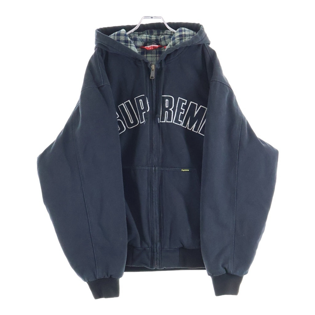SUPREME(シュプリーム) 25AW Reflective Arc Hooded Work Jacket リフレクティブアーチ ジップアップ フーデッドワークジャケット デニムパーカー フーディー ブラック