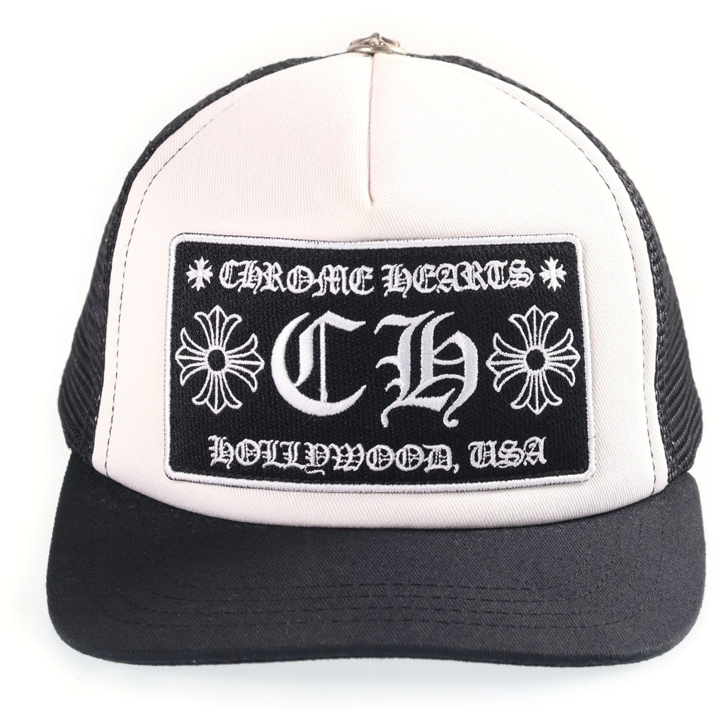 CHROME HEARTS(クロムハーツ) TRUCKER CAP トラッカーキャップ CHパッチクロスボール付メッシュキャップ 帽子 ブラック/ホワイト 2238-304-3326
