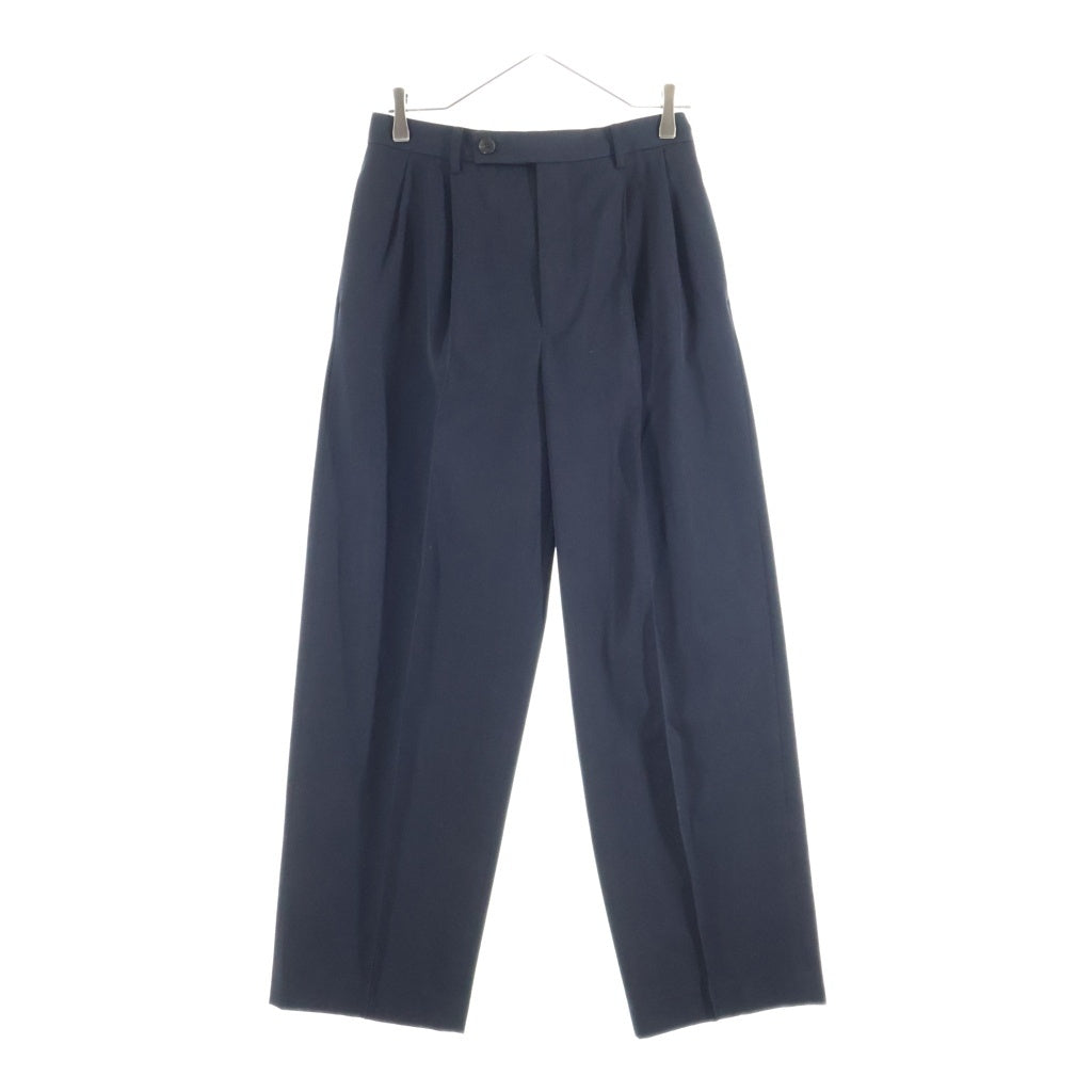AURALEE(オーラリー) 24AW LIGHT WOOL MAX GABARDINE SLACKS ライトウールマックス ギャバジン 2タックスラックス ブラック A24AP04MG
