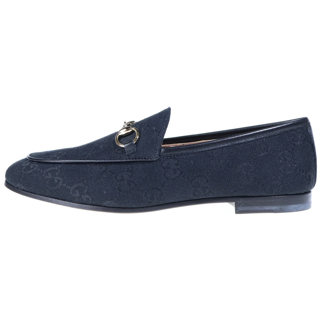 GUCCI(グッチ) 26SS JORDAAN ヨルダーン キャンバスGG ホースビット ローファーシューズ ブラック レディース 431467