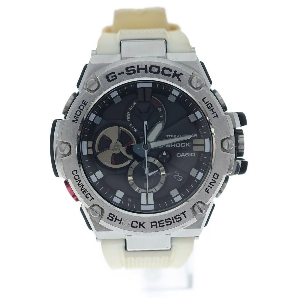 CASIO G-SHOCK(カシオ ジーショック) G-STEEL GST-B100 Gスチール ロゴ刻印 ソーラークウォーツ ウォッチ 腕時計 シルバー