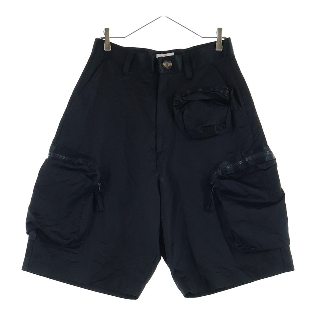 Vivienne Westwood MAN(ヴィヴィアンウエストウッドマン) 立体パッチポケット付き ハーフカーゴパンツ ショーツ ブラック VW-W1-76802