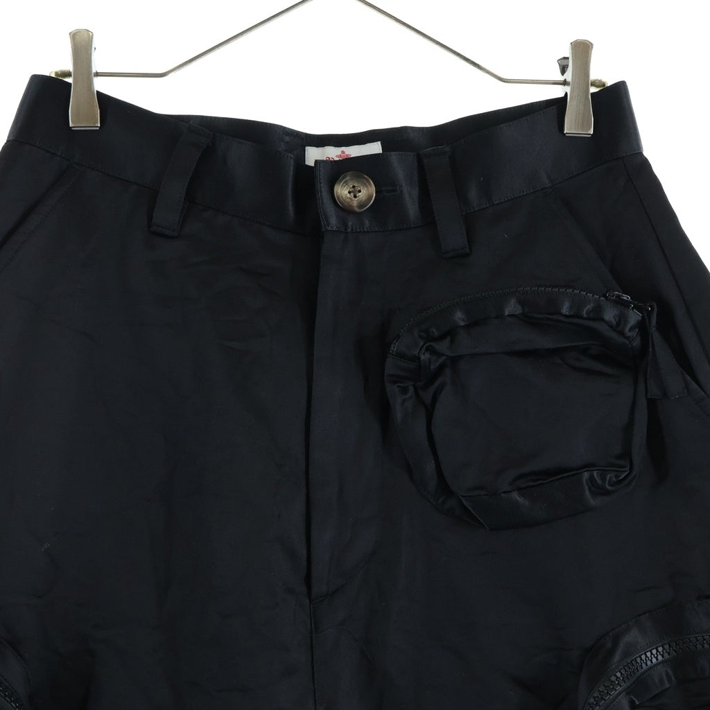 Vivienne Westwood MAN(ヴィヴィアンウエストウッドマン) 立体パッチポケット付き ハーフカーゴパンツ ショーツ ブラック VW-W1-76802
