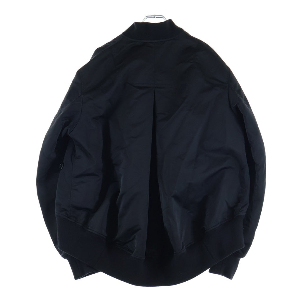 Yohji Yamamoto(ヨウジヤマモト) NY TWILL R-BACKSIDE FLARE BOMBER JACKET ナイロンツイル フレアボンバージャケット MA-1 ブラック FB-J91-501