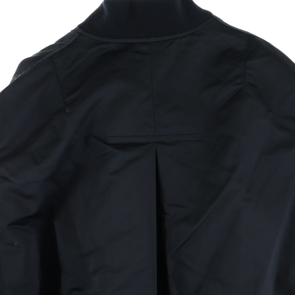 Yohji Yamamoto(ヨウジヤマモト) NY TWILL R-BACKSIDE FLARE BOMBER JACKET ナイロンツイル フレアボンバージャケット MA-1 ブラック FB-J91-501