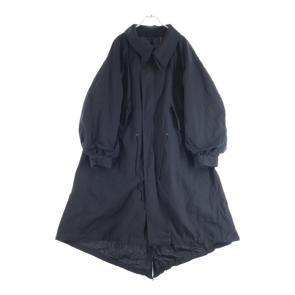 YOHJI YAMAMOTO REGULATION(ヨウジヤマモト レギュレーション) 25SS WATER REPELLENT WEATHER R-MODS COAT ウォーターリペレントウェザー モッズコート ジャケット ブラック FT-C92-300