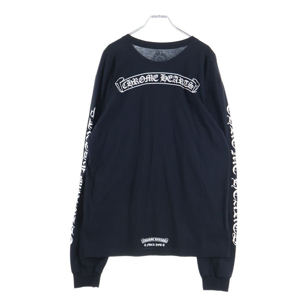 CHROME HEARTS(クロムハーツ) CH SCROLL LOGO L/S TEE スクロールロゴ アームプリント クルーネック長袖Tシャツ カットソー ブラック