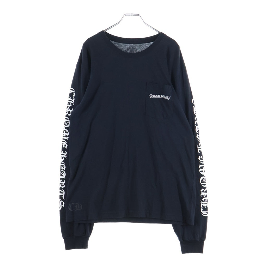 CHROME HEARTS(クロムハーツ) CH SCROLL LOGO L/S TEE スクロールロゴ アームプリント クルーネック長袖Tシャツ カットソー ブラック