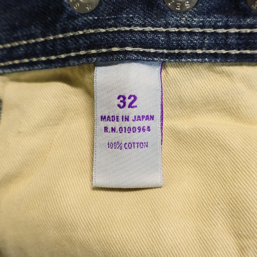 NO BRAND(ノーブランド) PRPS ピーアールピーエス 紫製品 パープルプロダクツ サークルステッチ ワイドデニムパンツ インディゴ