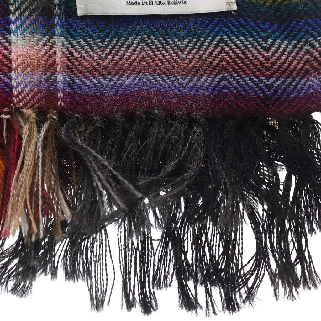 NO BRAND(ノーブランド) THE INOVE BROTHERS MULTI COLOURED SCARF イノウエブラザーズ アルパカ チェック 大判 スカーフ マフラー マルチカラー レディース