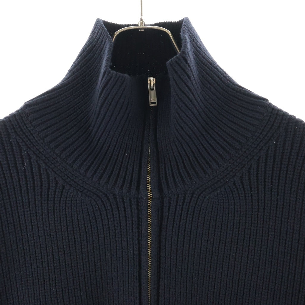 YOKE(ヨーク) 24AW 3/4 FRONT ZIP HIGHNECK RIB SWEATER フロントジップ ハイネック リブ ニットセーター ブラック YK24FW0829S