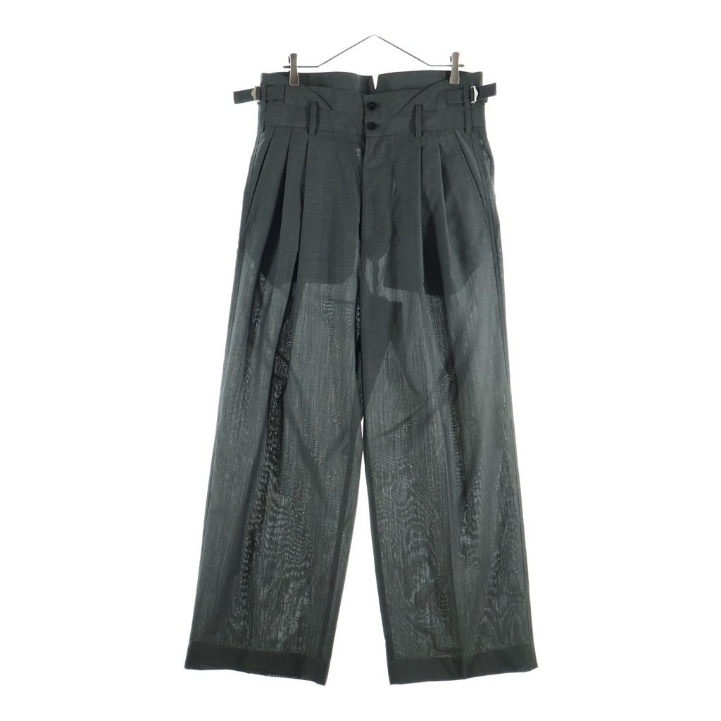 IRENISA(イレニサ) 24AW HIGH WAIST PANTS ウール ハイウエスト 2タック スラックス パンツ グレー IH-24FW-P003-WR