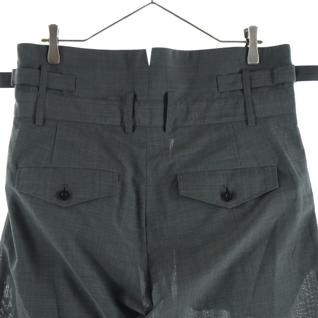IRENISA(イレニサ) 24AW HIGH WAIST PANTS ウール ハイウエスト 2タック スラックス パンツ グレー IH-24FW-P003-WR