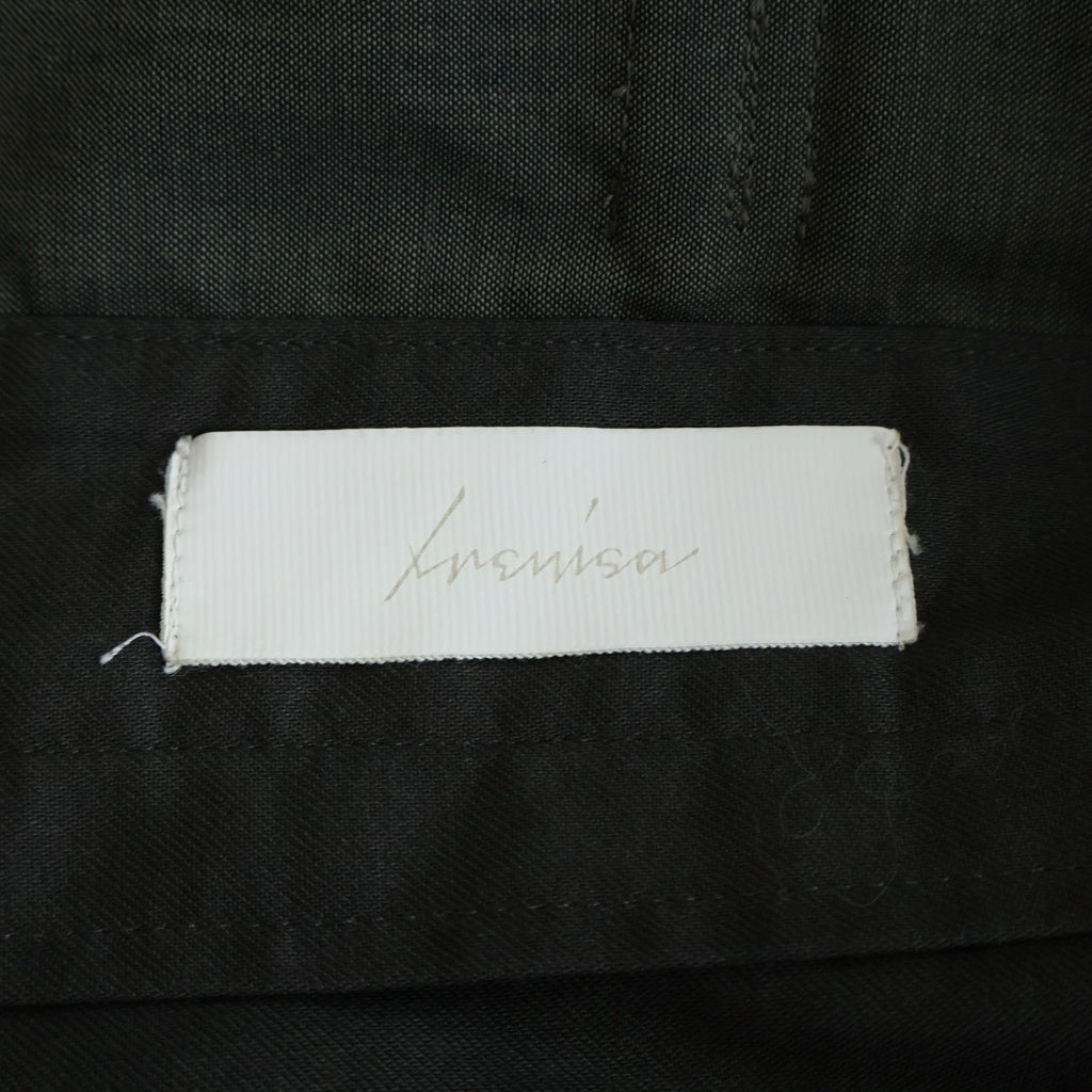 IRENISA(イレニサ) 24AW HIGH WAIST PANTS ウール ハイウエスト 2タック スラックス パンツ グレー IH-24FW-P003-WR
