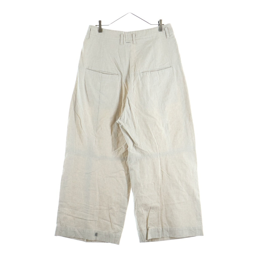 SHINYA KOZUKA(シンヤコズカ) 25SS BAGGY リネン混 キャンバス バギー ワイドパンツ アイボリー 2503SK01