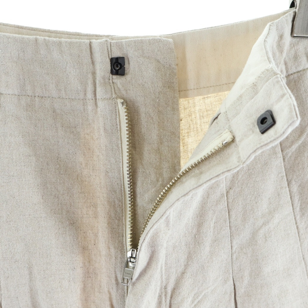 SHINYA KOZUKA(シンヤコズカ) 25SS BAGGY リネン混 キャンバス バギー ワイドパンツ アイボリー 2503SK01