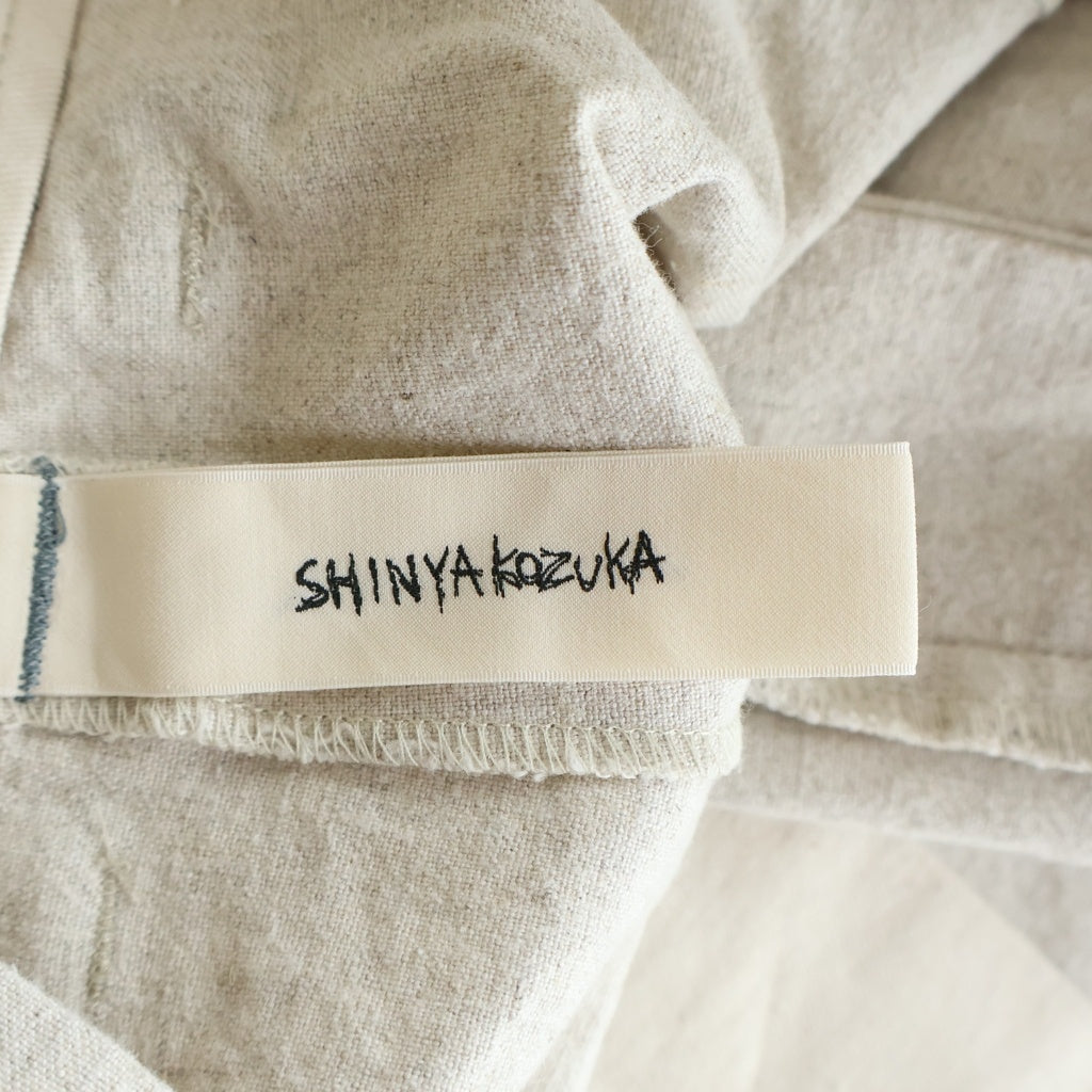 SHINYA KOZUKA(シンヤコズカ) 25SS BAGGY リネン混 キャンバス バギー ワイドパンツ アイボリー 2503SK01