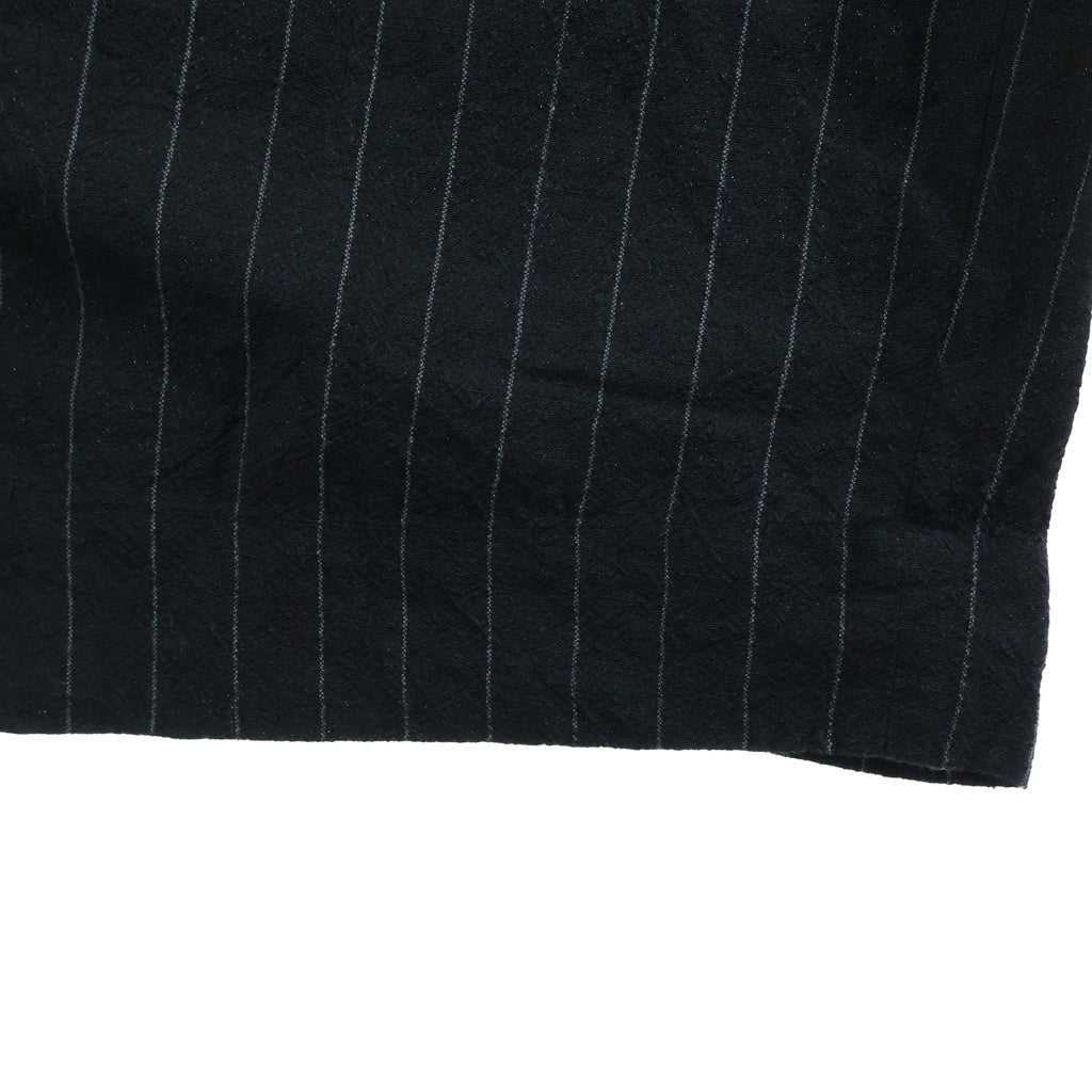 SHINYA KOZUKA(シンヤコズカ) 23SS BAGGY PIN STRIPE リネン ウール バギー ピンストライプ ワイドパンツ ブラック 2301SK53