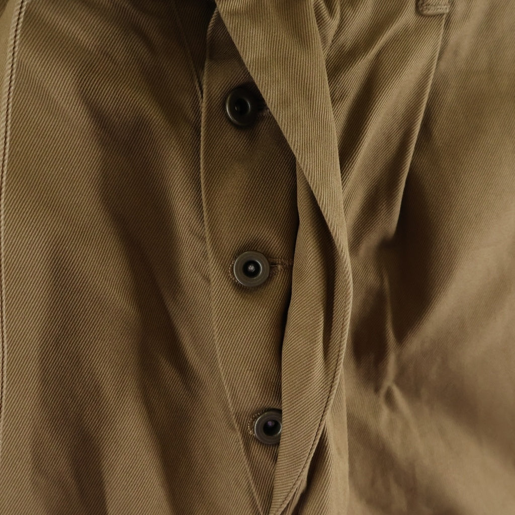 blurhms(ブラームス) 23AW Belted Chinos 1タック ボタンフライ ベルテッドチノ パンツ ブラウン BHS23F024