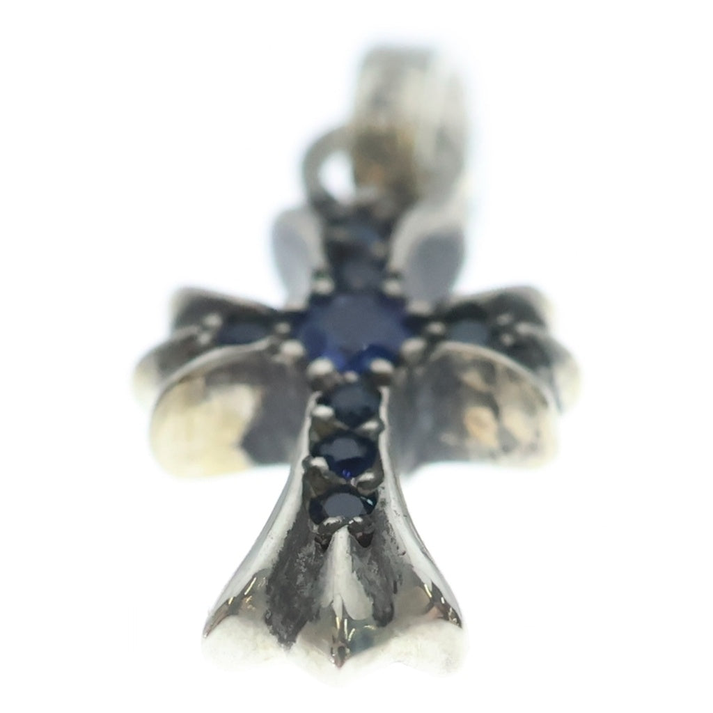 CHROME HEARTS(クロムハーツ) CRS BBYFAT P SAP ベイビーファットクロス PAVE ブルーサファイア ペンダントトップ シルバー BCA236