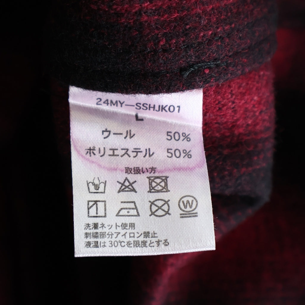 MAYO(メイヨー) 24AW WOOL EMBROIDERY CHECK SHIRT JACKET ウール チェック柄 エンブロイダリー 長袖シャツジャケット レッド 24MY-SSHJK01
