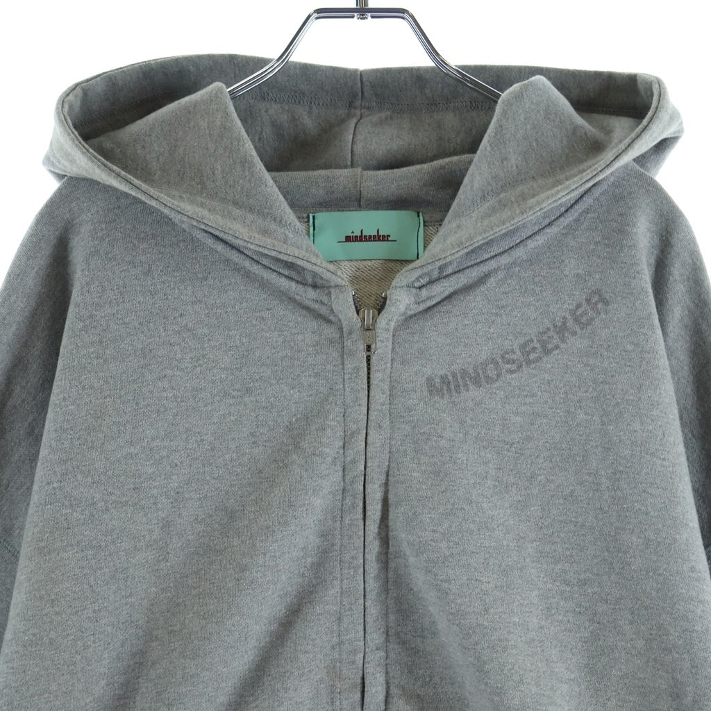 MINDSEEKER(マインドシーカー) TRIBAL LOGO ZIP UP HOODIE トライバル ロゴ スウェット 両面プリント ジップアップパーカー グレー