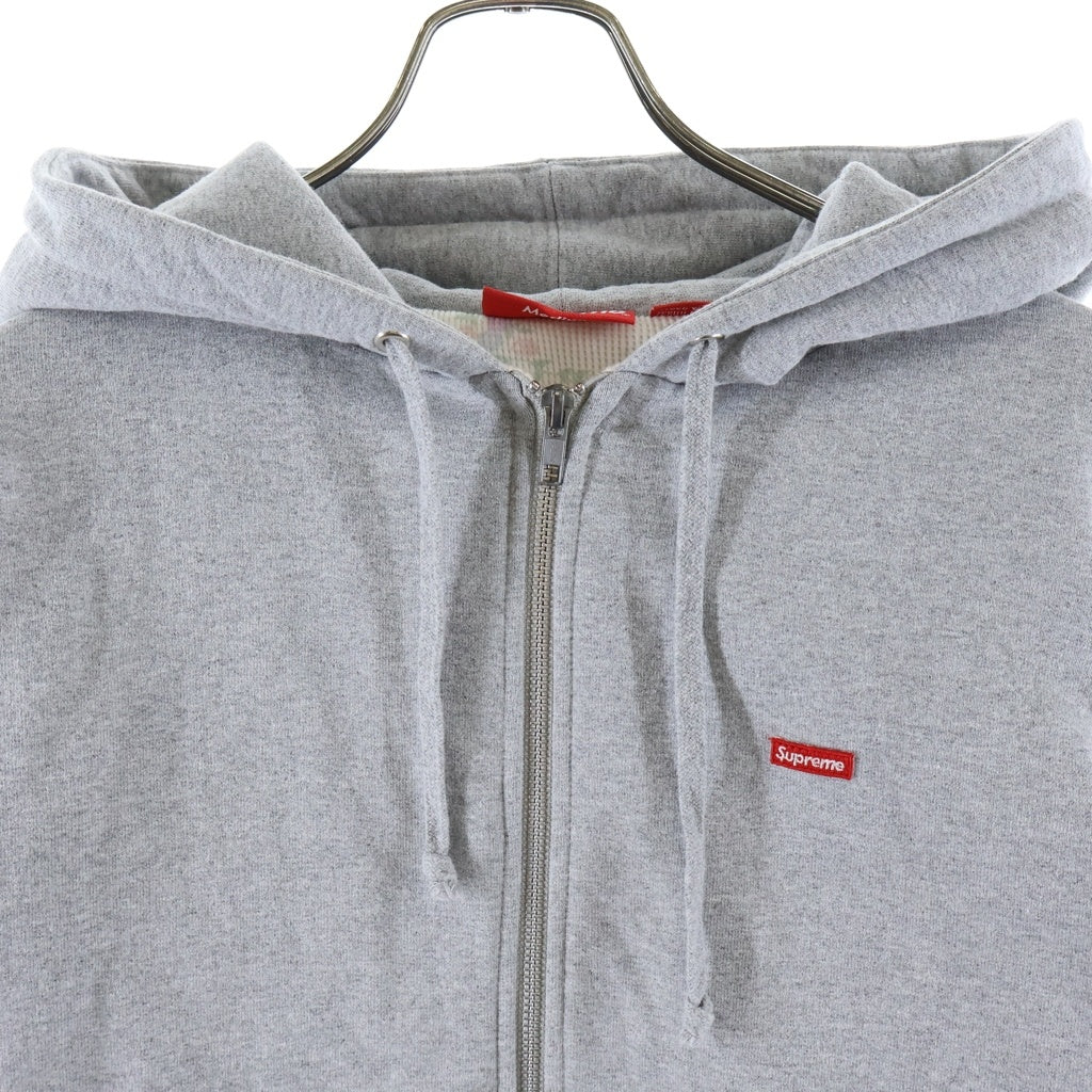 SUPREME(シュプリーム) 16AW Small Box Thermal Zip Up Sweat スモールボックスロゴ 裏地花柄サーマル ジップアップ フーデッド スウェットパーカー グレー