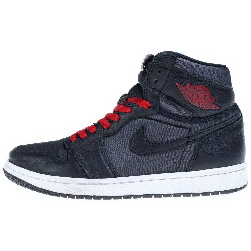 NIKE(ナイキ) AIR JORDAN RETRO HIGH OG BLACK METALLIC SILVER GYM RED エア ジョーダン 1 レトロ ブラック メタリックシルバー ジムレッド ハイカットスニーカー US9/27cm 555088-060