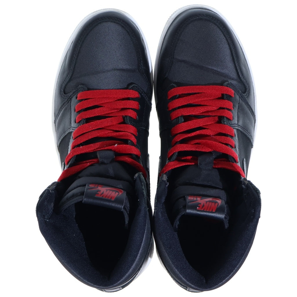 NIKE(ナイキ) AIR JORDAN RETRO HIGH OG BLACK METALLIC SILVER GYM RED エア ジョーダン 1 レトロ ブラック メタリックシルバー ジムレッド ハイカットスニーカー US9/27cm 555088-060