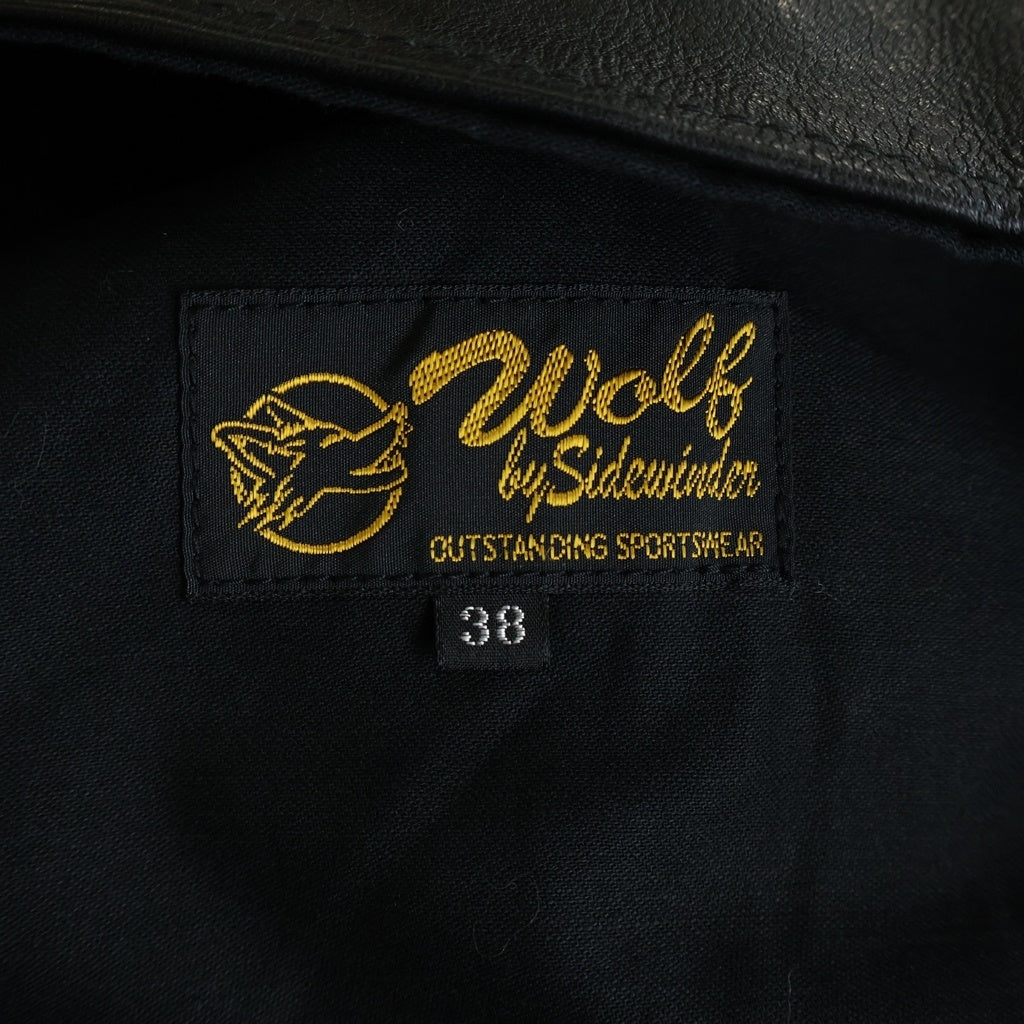 NO BRAND(ノーブランド) WOLF BY SIDEWINDER ウルフバイサイドワインダー キップレザー カーコート 子牛革 ブラック