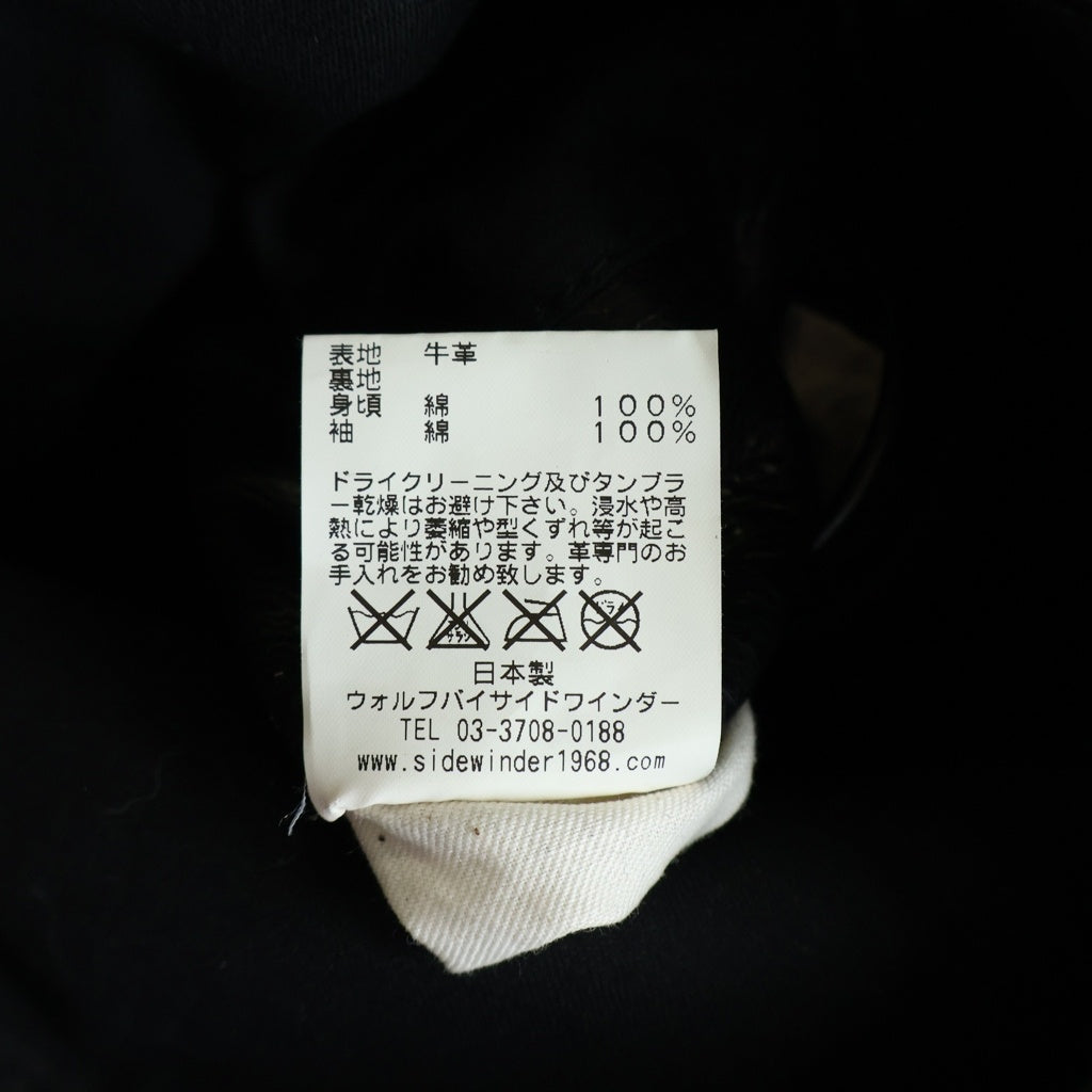 NO BRAND(ノーブランド) WOLF BY SIDEWINDER ウルフバイサイドワインダー キップレザー カーコート 子牛革 ブラック