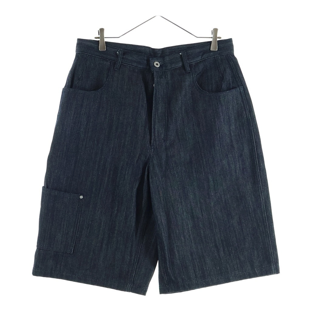 NO BRAND(ノーブランド) WILLOW PANTS ウィローパンツ 25SS P-020 BROKEN DENIM ボタンフライ ペインターデニムショーツ ハーフパンツ インディゴ