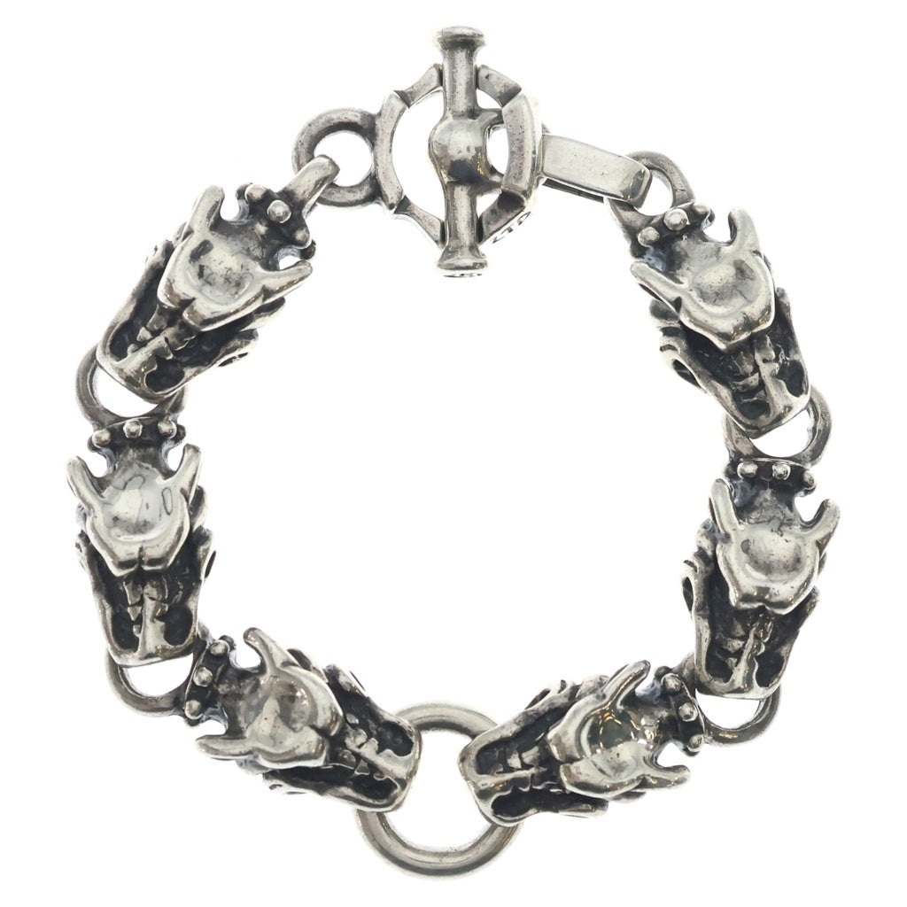 Travis Walker(トラヴィスワーカー) GARGOYLE BRACELET WITH T-BAR 6ガーゴイル ストーン装飾 Tバー チェーンブレスレット シルバー